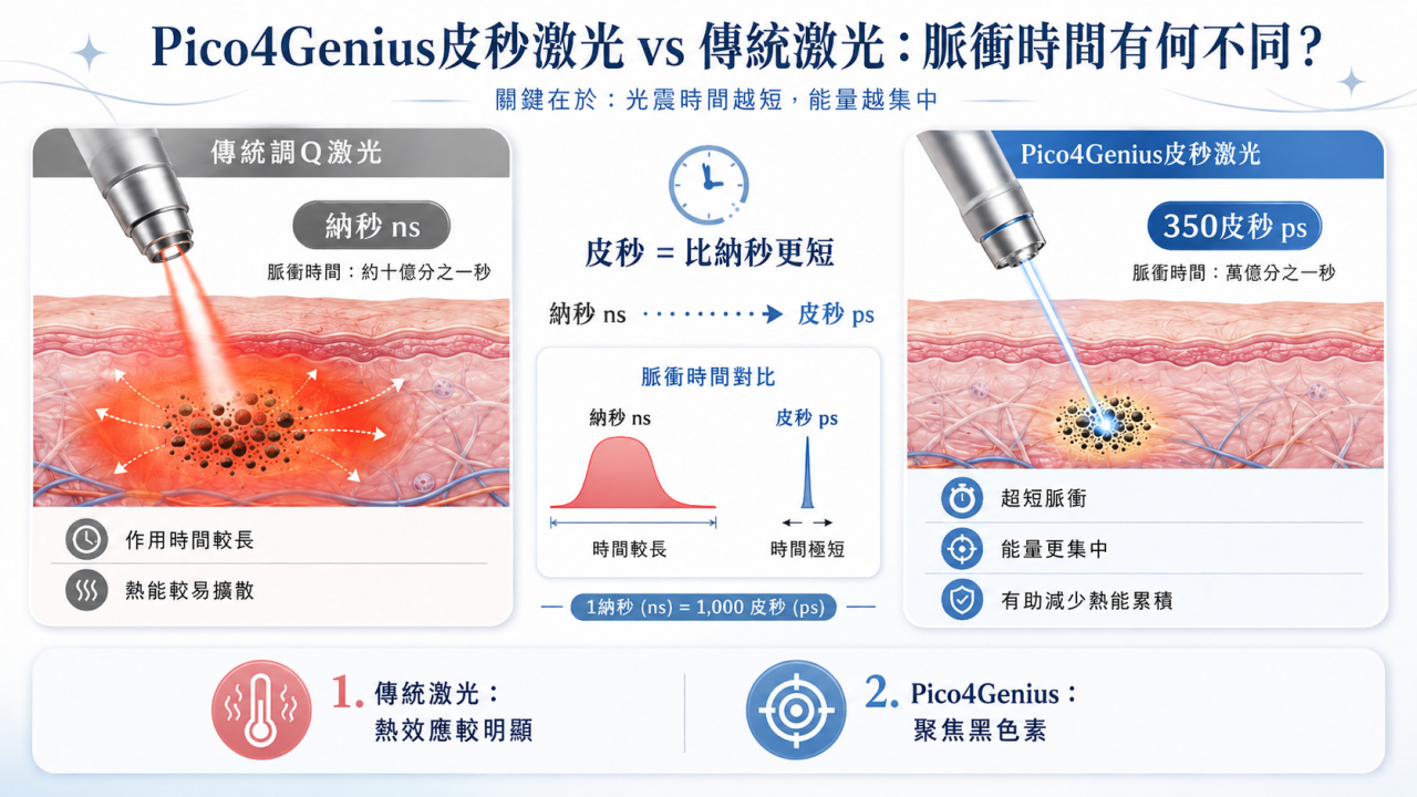 Pico4Genius皮秒激光與傳統激光去斑在副作用與安全性的全面比較 Pico4Genius皮秒激光vs傳統激光去斑