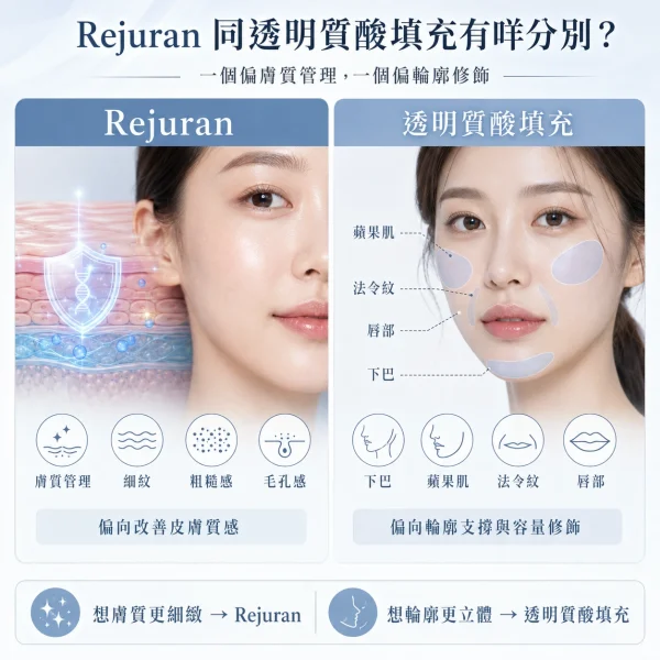 Rejuran 同透明質酸填充有咩分別？
