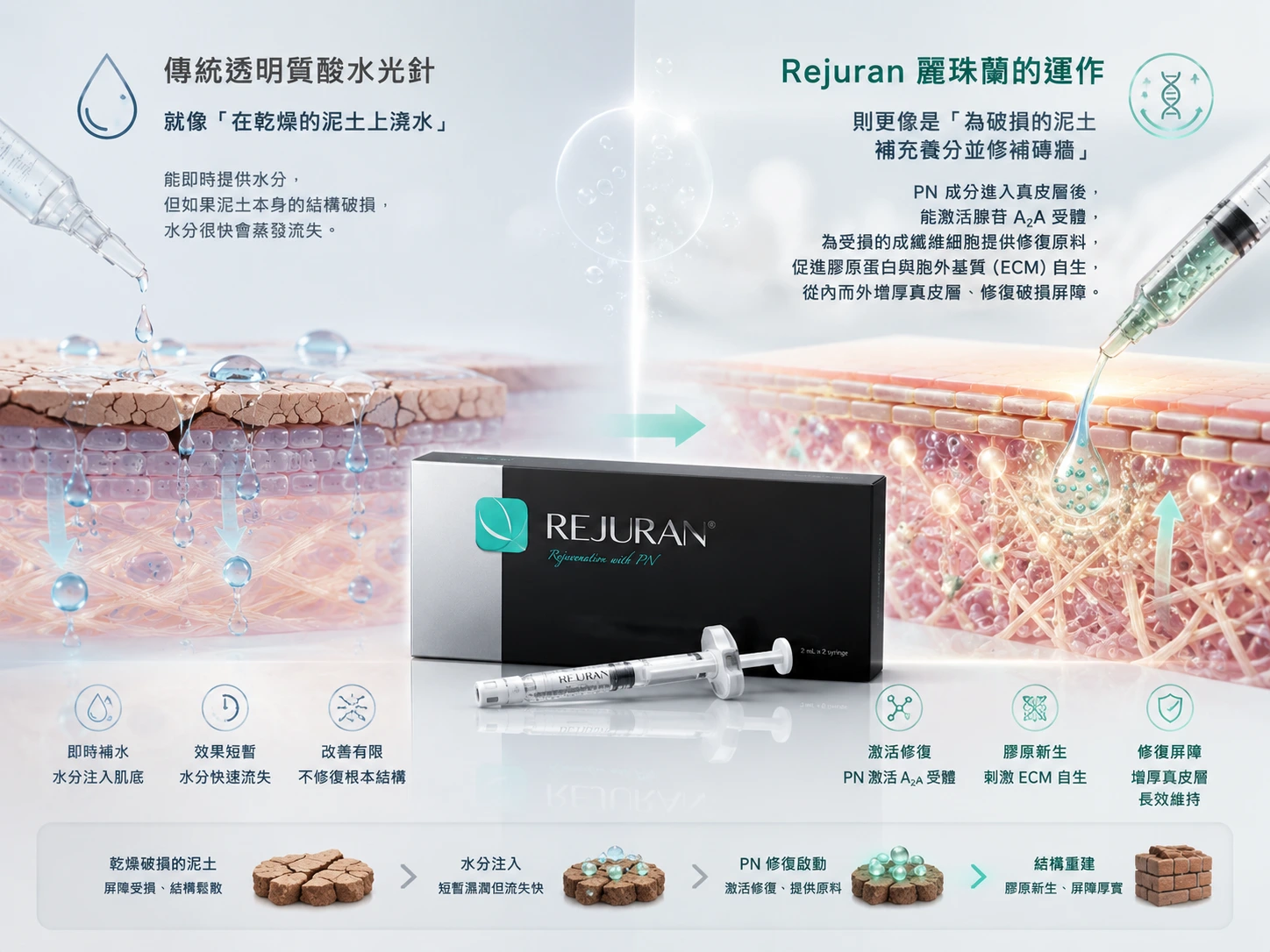 Rejuran 麗珠蘭的修復機制：三文魚 DNA（PNPDRN）如何重塑肌底