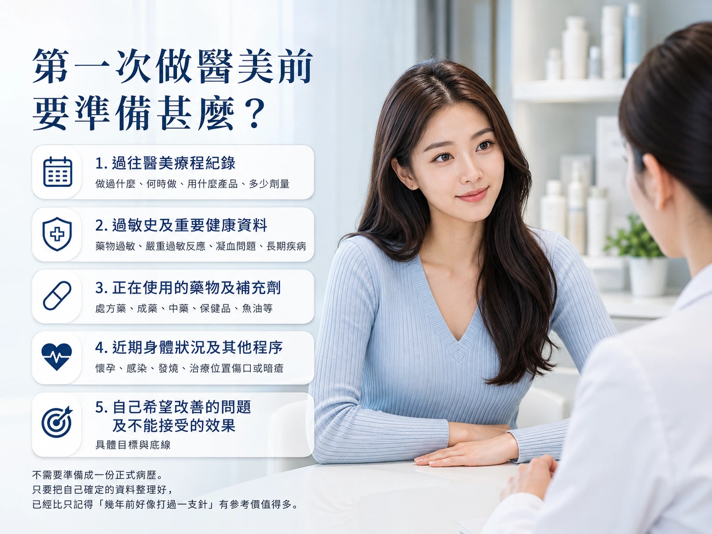 第一次做醫美前要準備甚麼？