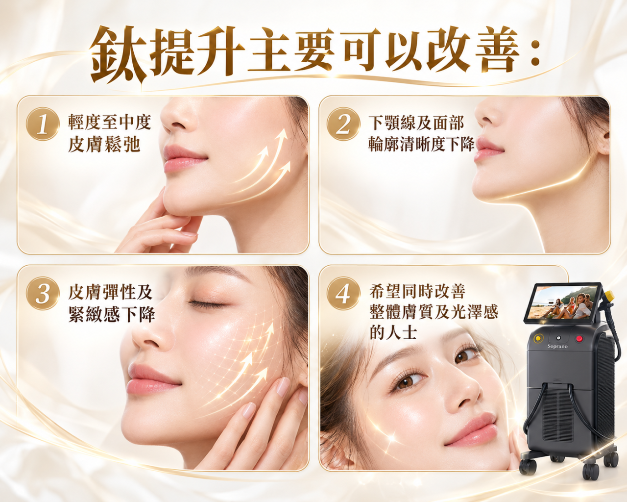 鈦提升主要可應用於改善什麽部位？